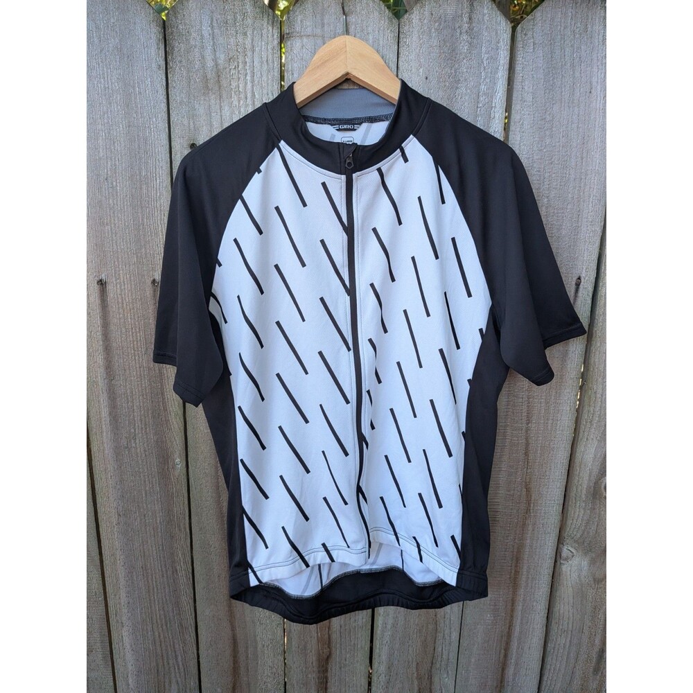 Giro Sport Design Cycling Jersey Full Zip Loose Black White Short Sleeve  XL